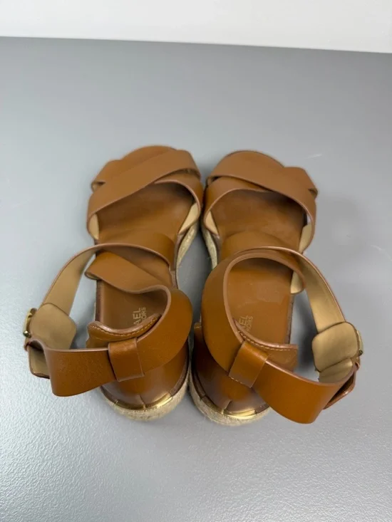 Michael Kors Lynn Espadrille Woven Platform Wide Strap Sandals Size Brown 8M - Picture 8 of 13